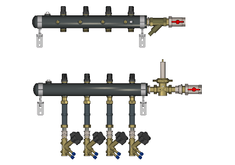 Узел распределительный этажный TDU.5R DN50-7R-32-APT25-MVT15 Ридан 162L2082R