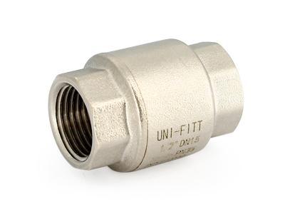 Клапан обратный Uni-Fitt ВВ 3/4" OPTIMAL пружинный с металлическим затвором, никелированный фото 1