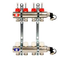 Колл.группа Uni-Fitt 1" х 8 вых 3/4" с расходомерами и термостатическими вентилями